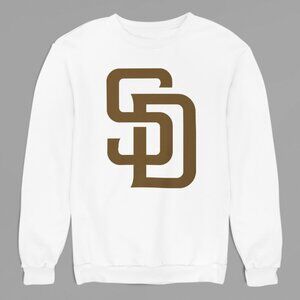 NEW San Diego Padres Team Color Pop SD Fleece Long Sleeve Sweatshirt WHITE